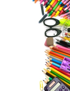 彩色铅笔和学习用品
