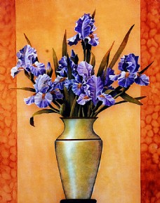 紫色艺术字花瓶里的紫色花