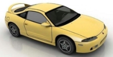 黄色跑车max模型图片