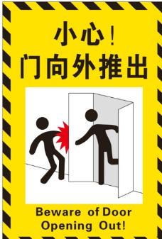 小心门向外推图片