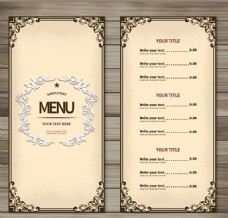 餐厅设计简约餐厅菜单设计矢量素材