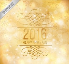 2016年金色新年贺卡矢量素材