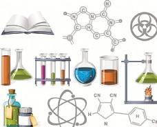 化学化工化学常用工具扁平化素材图片