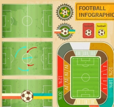 画册设计精美足球场信息图矢量素材图片