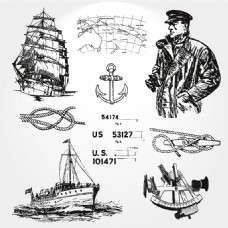 手绘航海插画元素矢量素材