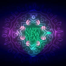 在曼荼罗风格鲜明的新年背景