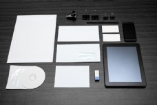 名片模板空白VI背景与平板电脑