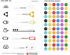 十种色彩韩国电子商务常用图标AI素材