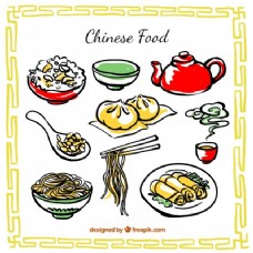 茶手绘中国食品