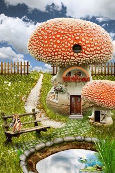 蘑菇小屋图片大全图片