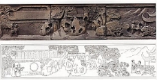 古代建筑雕刻纹饰山水景观亭台楼阁11
