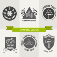 绿化景观手绘露营标志图片