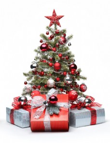 圣诞树与礼品背景