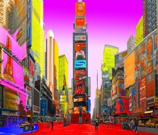纽约建筑建筑风景风景装饰画系类之纽约时代广场