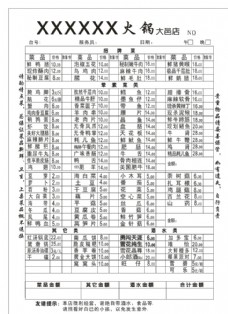 火鍋店點菜單 酒水單圖片