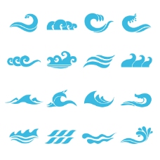 设计素材浪花标志设计矢量素材海浪logo