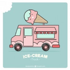 咖啡冰淇淋食品卡车设计