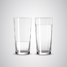 2个透明玻璃水杯矢量素材