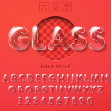 透明玻璃质感字母