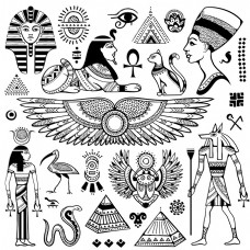 古埃及文字符号矢量素材