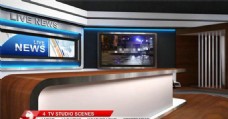 视频模板新闻演播室动画AE模板