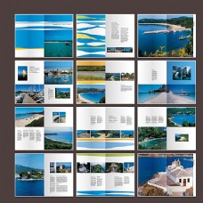 夏日海滨城市自然旅游宣传画册设计图片