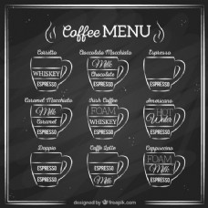 咖啡杯手拉咖啡菜单