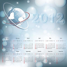 地球日2012年日历模板