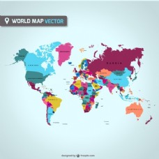 多彩的背景多彩的世界地图