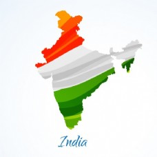 民族用三色印度地图