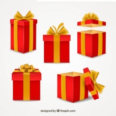 圣诞节红色礼品盒系列