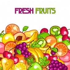 水果口味美味新鲜水果矢量素材