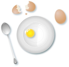 厨房食物盘子里的鸡蛋矢量图
