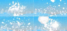 可爱有趣的雪球砸落字幕展示动画AE模板