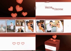 红色爱心盒子婚礼图片展示AE源文件