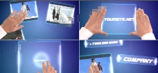 高科技触屏玻璃面板内容演示AE模板