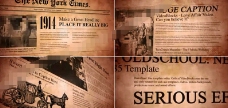 旧报纸样式的图文排版展示AE工程