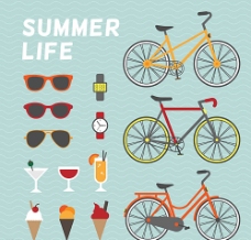 冰淇淋海报暑假生活元素图片