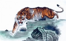 虎 十二生肖 中国画_0012