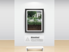绿色叶子别墅外的篱笆花草影楼摄影背景图片