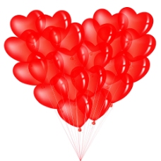 红色爱心气球