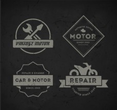 老式摩托车徽章素材