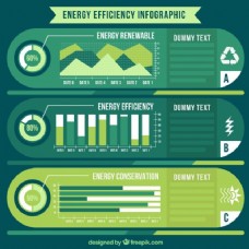 在绿色调的能源效率的信息图表
