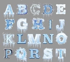 创意冰冻字母设计矢量素材图片