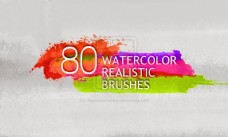 水彩效果80款绚丽的水彩涂抹效果PS笔刷