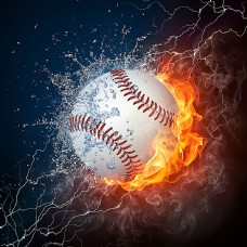 火与水水珠火焰与棒球