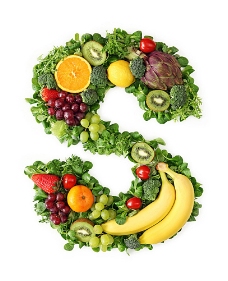 蔬菜水果组成的字母S